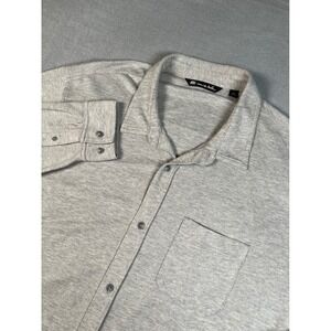 Travis Mathew Long Sleeve Button Shirt 3XL gray Waffle knit performance poly New